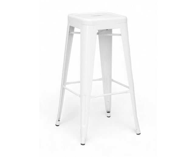 AMKO M7782 White Commercial Grade Restaurant Barstool