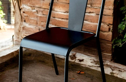 AMKO M9326 Black Metal Commercial Grade Restaurant Chair