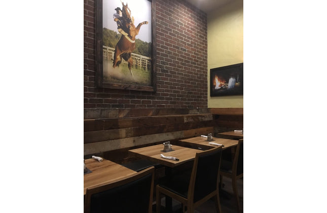 AMKO T10 Plank White Oak Live Edge Restaurant Table Top