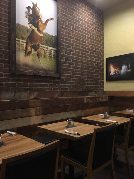 AMKO T10 Plank White Oak Live Edge Restaurant Table Top