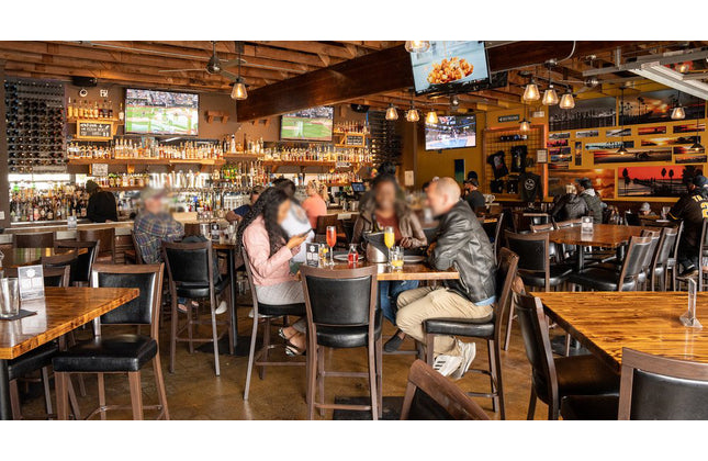 AMKO M2865 Metal Frame Full Upholstered Seat Restaurant Barstool