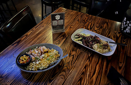 AMKO T64 Ashwood Carbonized Medium Dark Butcher Block Restaurant Table Top