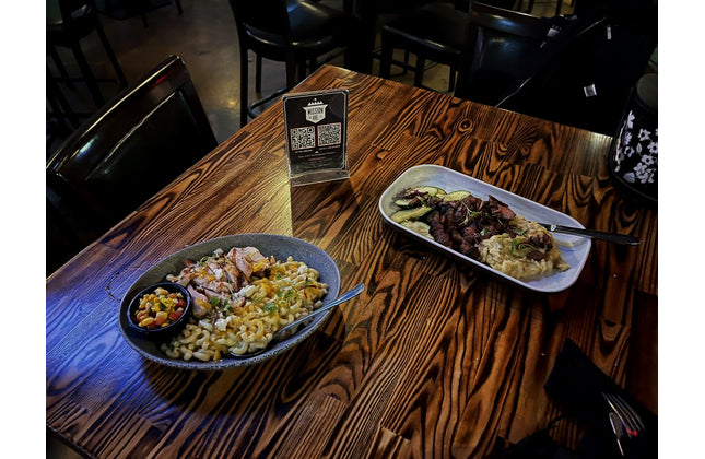 AMKO T64 Ashwood Carbonized Medium Dark Butcher Block Restaurant Table Top