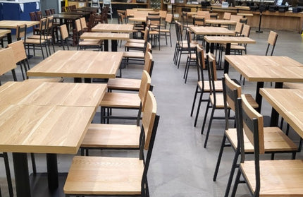 AMKO M658 Dark Gray Metal Commercial Grade Restaurant Chair - Natural