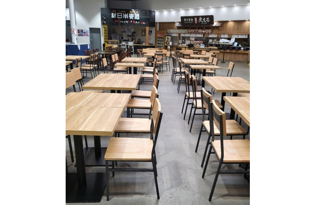 AMKO M658 Dark Gray Metal Commercial Grade Restaurant Chair - Natural