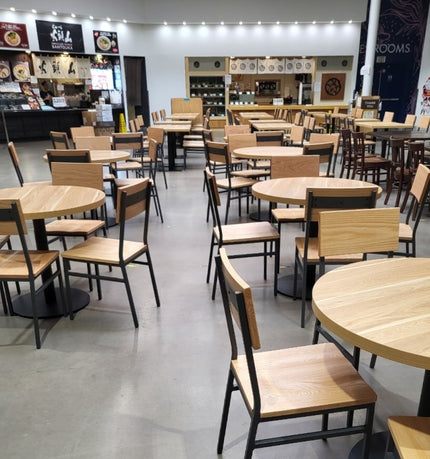 AMKO M658 Dark Gray Metal Commercial Grade Restaurant Chair - Natural