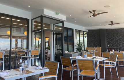 AMKO 543AG Teak Aluminum Commercial Grade Restaurant Chair