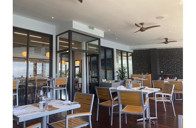 AMKO 543AG Teak Aluminum Commercial Grade Restaurant Chair