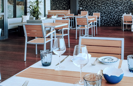 AMKO 543AG Teak Aluminum Commercial Grade Restaurant Chair