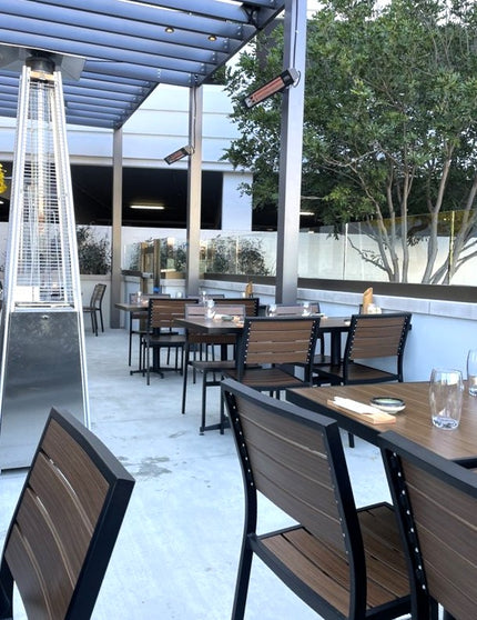 AMKO 543SB Pecan Aluminum Commercial Grade Restaurant Chair