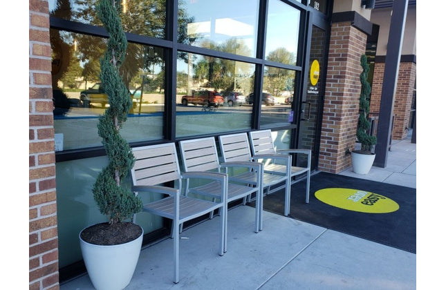 AMKO 543AG Gray Brown Aluminum Commercial Grade Restaurant Chair