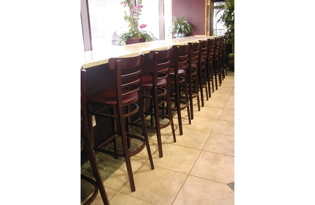 AMKO 1950 Restaurant Solid Wood Barstool