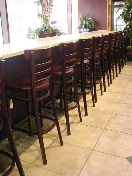 AMKO 1950 Restaurant Solid Wood Barstool