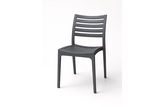 AMKO P113 Gray Commercial Grade Restaurant Durable Plastic Chair