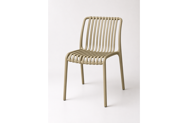AMKO P136 Sandstone Commercial Grade Restaurant Durable Plastic Chair