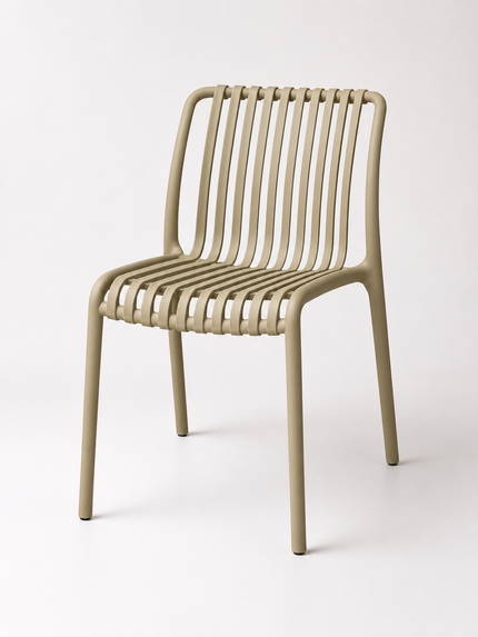 AMKO P136 Sandstone Commercial Grade Restaurant Durable Plastic Chair