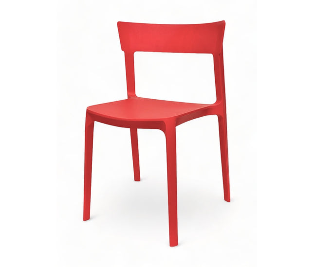 AMKO P148 Red Commercial Grade Restaurant Durable Plastic Chair