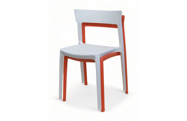 AMKO P148 White Commercial Grade Restaurant Durable Plastic Chair