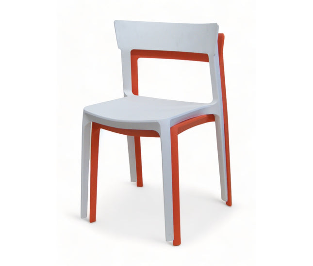 AMKO P148 White Commercial Grade Restaurant Durable Plastic Chair