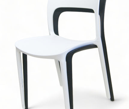 AMKO P633 White Commercial Grade Restaurant Durable Plastic Chair