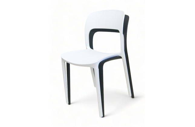 AMKO P633 White Commercial Grade Restaurant Durable Plastic Chair