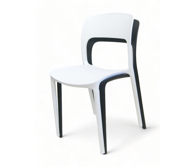 AMKO P633 White Commercial Grade Restaurant Durable Plastic Chair