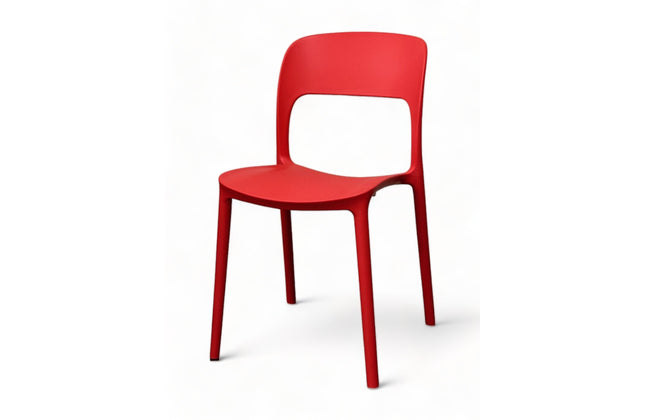 AMKO P633 Red Commercial Grade Restaurant Durable Plastic Chair