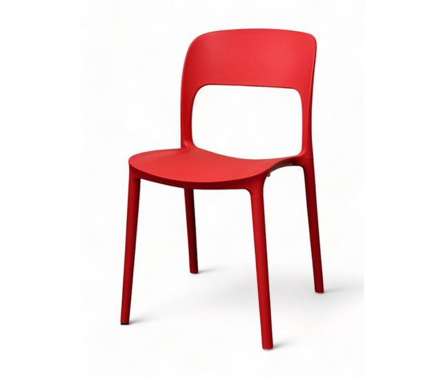 AMKO P633 Red Commercial Grade Restaurant Durable Plastic Chair