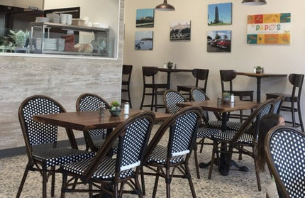 AMKO 608SB Black and White Aluminum Commercial Grade Restaurant Chair