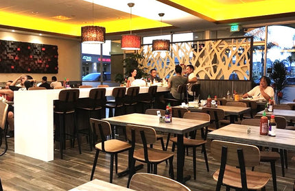 AMKO M7775 Black Walnut Metal Commercial Grade Restaurant Chair