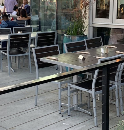 AMKO 543SG Espresso Aluminum Commercial Grade Restaurant Chair