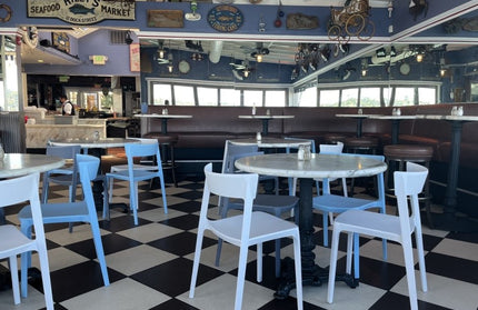 AMKO P148 Sky Blue Commercial Grade Restaurant Durable Plastic Chair