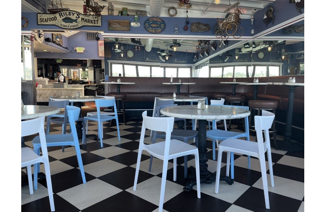 AMKO P148 Sky Blue Commercial Grade Restaurant Durable Plastic Chair