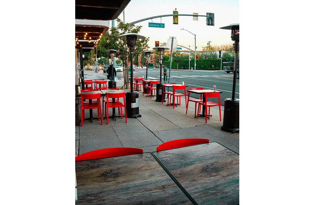 AMKO P148 Red Commercial Grade Restaurant Durable Plastic Chair