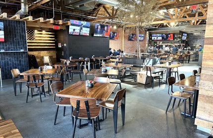 AMKO M7775 Black Walnut Metal Commercial Grade Restaurant Chair