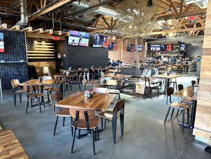 AMKO M7775 Black Walnut Metal Commercial Grade Restaurant Chair