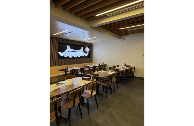 AMKO M7775 Black Walnut Metal Commercial Grade Restaurant Chair