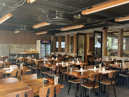 AMKO M7775 Black Walnut Metal Commercial Grade Restaurant Chair