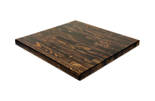 AMKO T64 Ashwood Carbonized Medium Dark Butcher Block Restaurant Table Top