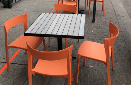 AMKO T66B Gray Restaurant Patio Table Top