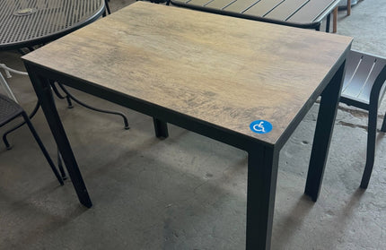 AMKO T804 Weathered ADA table with black aluminum legs
