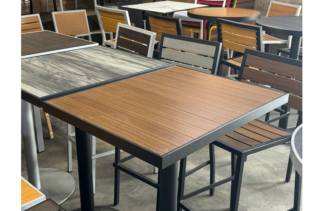 AMKO T75B Pecan Restaurant Patio Table Top