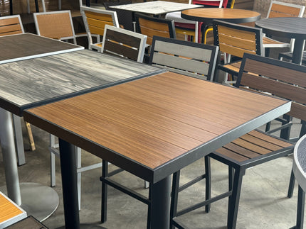 AMKO T75B Pecan Restaurant Patio Table Top