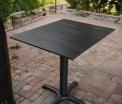 AMKO T76 Black Wood Grain HPL Restaurant Patio Table