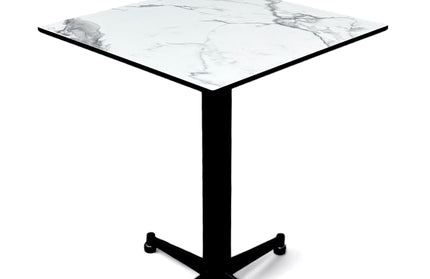 AMKO T76 White Marble HPL Restaurant Patio Table
