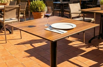 AMKO T76 Black Walnut HPL Restaurant Patio Table