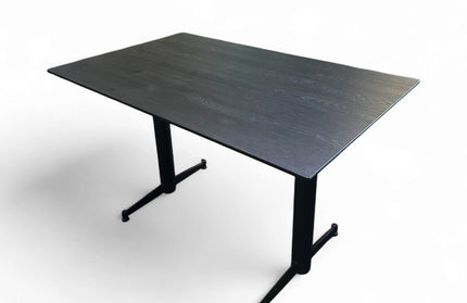 AMKO T76 Black Wood Grain HPL Restaurant Patio Table 30"x48" only