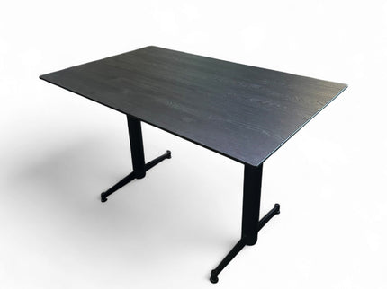 AMKO T76 Black Wood Grain HPL Restaurant Patio Table 30"x48" only