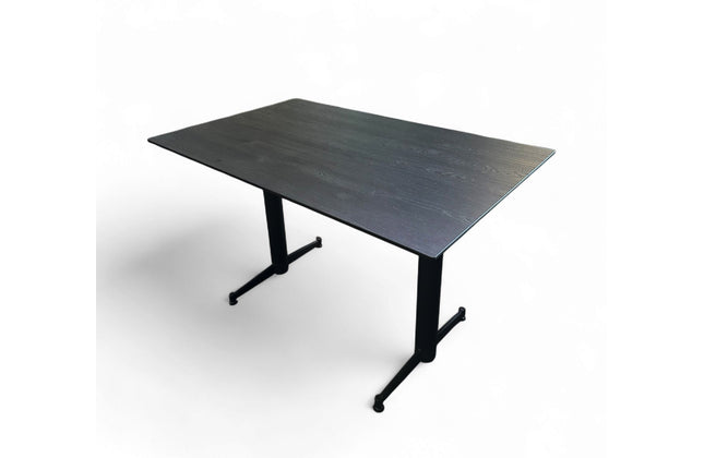 AMKO T76 Black Wood Grain HPL Restaurant Patio Table 30"x48" only