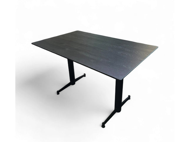 AMKO T76 Black Wood Grain HPL Restaurant Patio Table 30"x48" only